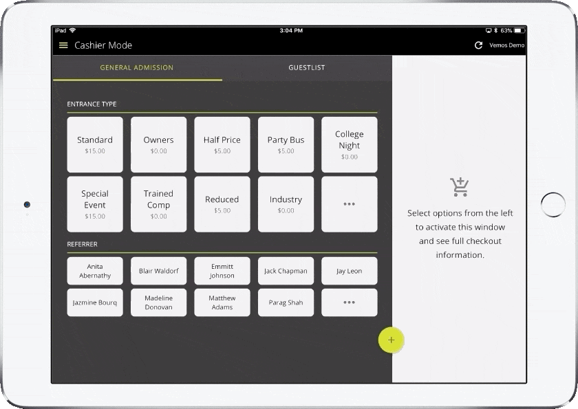 Guest entrance user flow